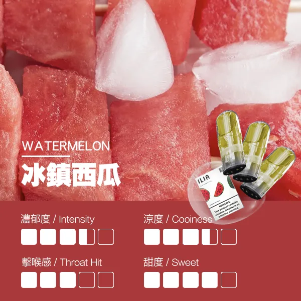 ILIA煙彈瓷芯霧化彈冰鎮西瓜口感webp SP2S 台灣電子煙商店