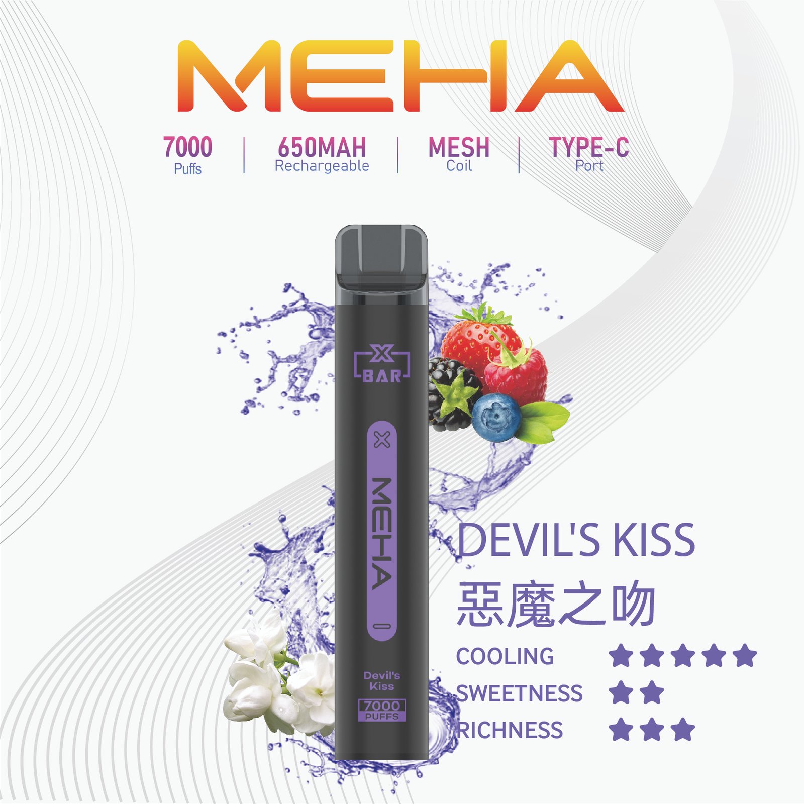 MEHAXBAR小黑條7000口拋棄式5jpg SP2S 台灣電子煙商店